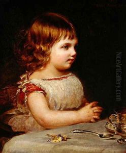 Portrait of Ethel Marion Sidley, the artists daughter, 1872 by Samuel Sidley