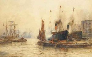 Blackwall Reach, London by William Harrison Scarborough