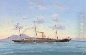 The Royal Yacht Squadron steam yacht Giralda in Neapolitan waters by Antonio de Simone
