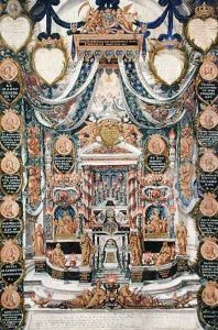 Decoration for the Burial of the Heart of Louis II de Bourbon 1621-86 Prince of Conde, at the Church of Saint-Louis-en-LIle, 1687 by Pierre Paul Sevin