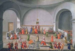 Jan Gninskis Diplomatic Mission to Istanbul, Dinner in honour of the Polish Mission, 1679 by Pierre Paul Sevin