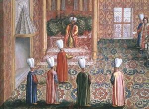 Jan Gninskis Diplomatic Mission to Istanbul, Audience of the Polish Envoy with the Sultan Machmed, 1679 by Pierre Paul Sevin