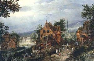 Village Scene with Figures