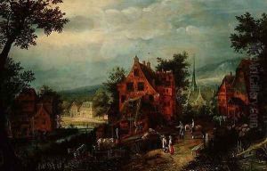 Village Landscape with Peasants