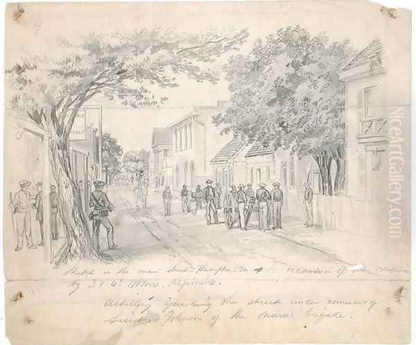 Main Street, Hampton, Virginia...artillery guarding the street c.1860 - view 1
