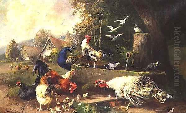 Poultry by a Pump - view 1