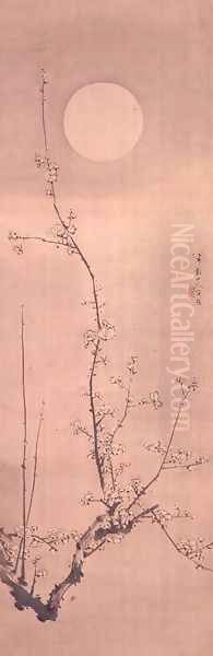 Prunus blossom in moonlight - view 1