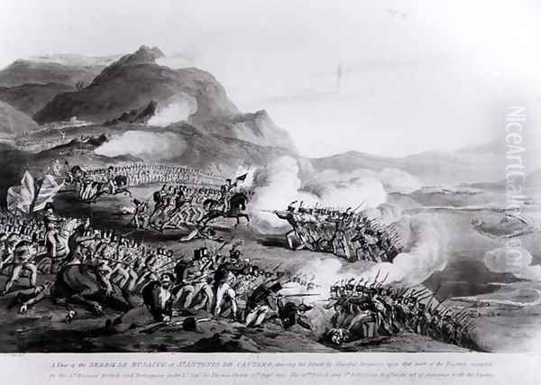 A View of the Serra de Busacco at San Antonio de Cantara showing the attack by Marshal Reigniers upon the British and Portuguese forces under Lt. General Sir Thomas Picton, 27th September 1810, engraved by Charles Turner, 1815 - view 1