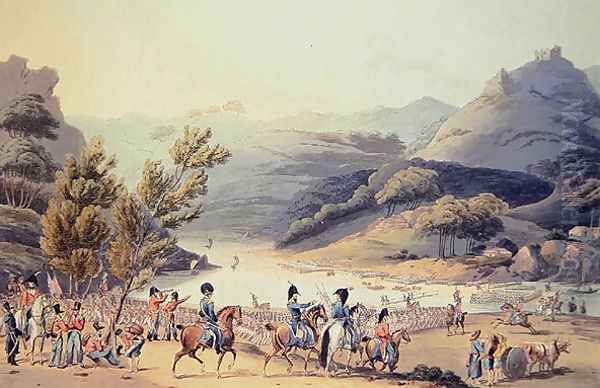 Fording of the River Mondego, engraved by C. Turner, 21st September 1810 - view 1