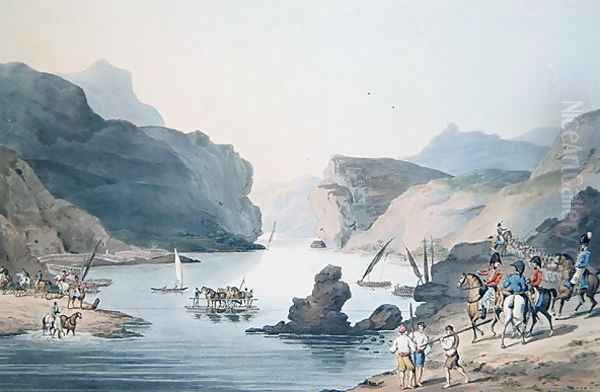 Pass of the Tagus at Villa Velha into the Alemtejo, 20th May 1811 engraved by C. Turner - view 1