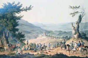 Subugal on the River Coa, engraved by C. Turner 1811 by Thomas Staunton St. Clair
