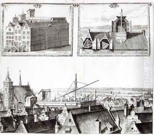 The Sternenburg observatory, illustration from Machina Coelestis by Johann Hevelius, engraved by Izaak Saal, 1674