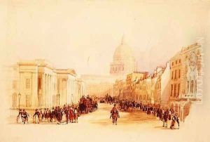 General Post Office and St. Martin le Grand, 1845 by John Francis Salmon