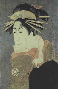 Matsumoto Yonesaburo in the role of the courtesan Kewaizaka No Shosho Shinobu in the play Katakiuchi Noriai Banashi, c.1794-95