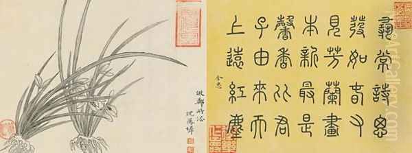 Leaf 8a and 8b, from Master Shen Fengchis Orchid Manuel Vol. III, 1882 - view 1