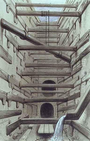 Interior of Fleet Street Sewer, 1845 - view 1