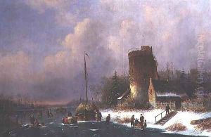 Dutch Winter Scene by Louis Smets