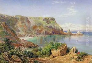 Anstys Cove, Babbacombe, Devon, 1861 by John William Salter