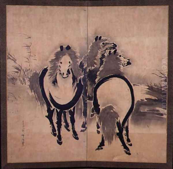 Horses, Japanese, Edo period, c.18th century - view 1