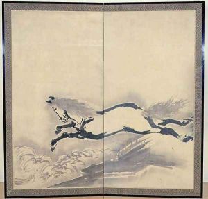Horse Jumping, Japanese, Edo period, c.18th century by Soga Shohaku