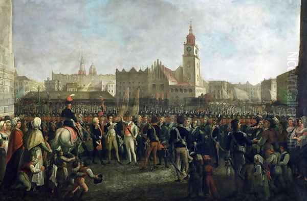 The Vows of Tadeusz Kosciuszko 1746-1817 in the Main Market Square in Cracow, 1821 - view 1