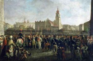 The Vows of Tadeusz Kosciuszko 1746-1817 in the Main Market Square in Cracow, 1821