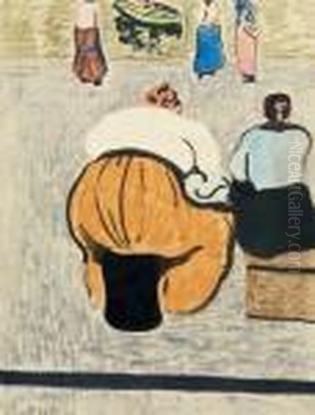 Femmes De Pecheurs Sur Le Quai - view 1