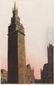 Le Beffroi De Gand Au Lever Du Soleil by Leon Spilliaert