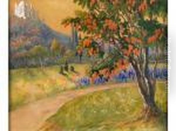 Landschaft Mit Bluhendem Baum - view 1