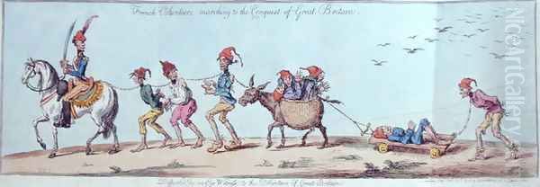 French Volunteers marching to the Conquest of Great Britain, etched by James Gillray 1757-1815 published by Hannah Humphrey in 1803 - view 1