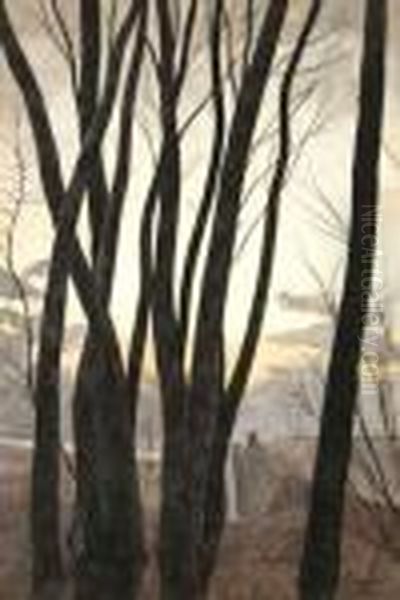 Personnages Dans Le Bois Au Crepuscule - view 1