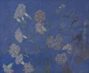 Oeillets Sur Fond Bleu