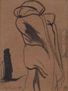 Les Habits Blancs Et Noirs. Silhouettes Aux Capuchons Les Habits Blancs Et Noirs. Silhouettes Aux Capuchons