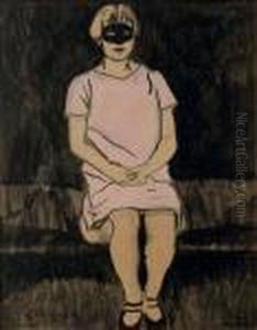 Meisje Met Zwart Masker (juffrouw Olga Fremout): Girl With A Mask by Leon Spilliaert