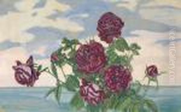 Roses Devant Une Marine - view 1