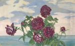 Roses Devant Une Marine by Leon Spilliaert