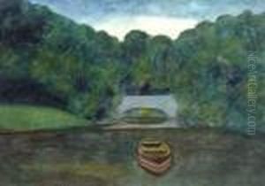 Parc D'ostende, Pont, Etang Et Bateau by Leon Spilliaert