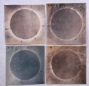 Four views of the solar eclipse of 18th July 1860