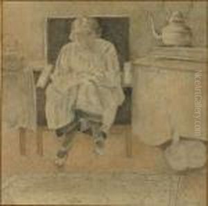Mevrouw Spilliaert Ineen Interieur.
Madame Spilliaert Dans Un Interieur by Leon Spilliaert