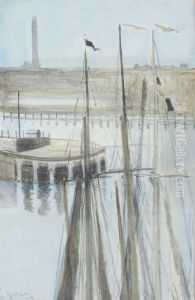 View Of The Port Ofostend (1909) by Leon Spilliaert