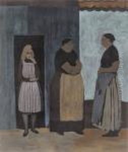 Fisherwomen And A Young Girl - Femmes De Pecheur Et Jeune Fille (1926) by Leon Spilliaert