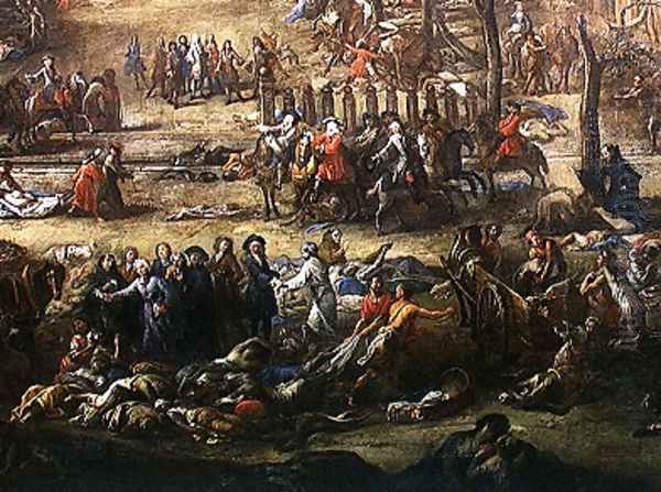 View of the Cours Belsunce, Marseilles, During the Plague of 1720, detail depicting the Cardinal of Belsunce with a group of corpses of plague victims, 1721 - view 1