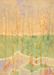 Baadsters Bij Het Meer In Het Maria Hendrika Park (1917) by Leon Spilliaert