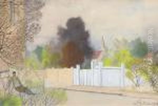 Seated Man In A Village Street - view 1