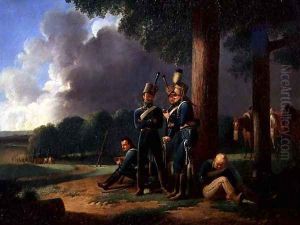 Hussars on outpost duty by J. B. Secle