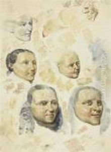 Sheet With Female Head Studies.