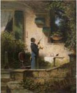 Die Lekture (an Important Missive) by Carl Spitzweg