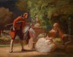 Begegnung Im Park by Carl Spitzweg