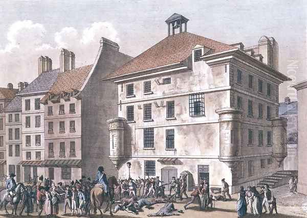 The September Massacres The Massacre at the Abbaye Prison near St. Germain des Pres, 2nd-5th September 1792, engraved by Reinier Vinkeles 1741-1816 and Daniel Vrydag 1765-1822 - view 1