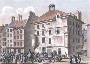 The September Massacres The Massacre at the Abbaye Prison near St. Germain des Pres, 2nd-5th September 1792, engraved by Reinier Vinkeles 1741-1816 and Daniel Vrydag 1765-1822 by Joseph Swebach-Desfontaines